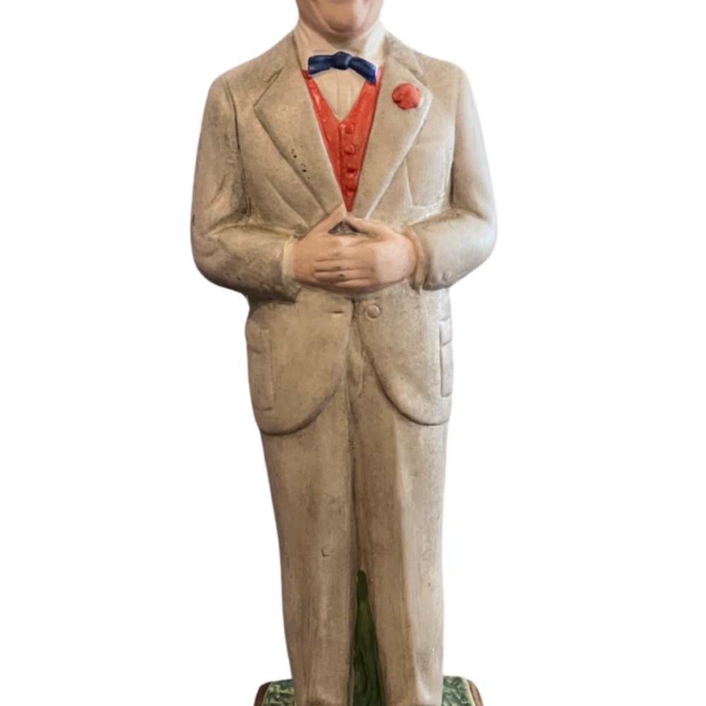 Vintage 1971 decanter Laurel& Hardy series/Porcelain liquor bottle Laurel &Hardy